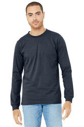 BELLA+CANVAS® Unisex Heather CVC Long Sleeve Tee - Heather Midnight Navy - 2XL